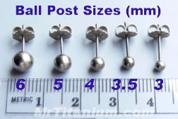 Compare ball sizes on ruler