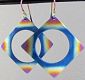Click for details about  Diamond Shaped Titanium Earrings, Quad Rainbow